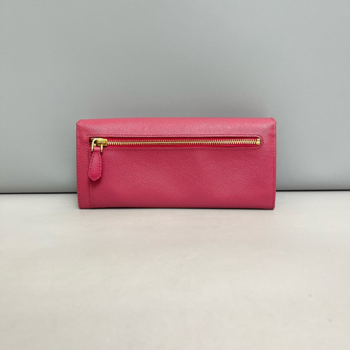 Prada Continental Wallet Saffiano Calfskin Fuchsia