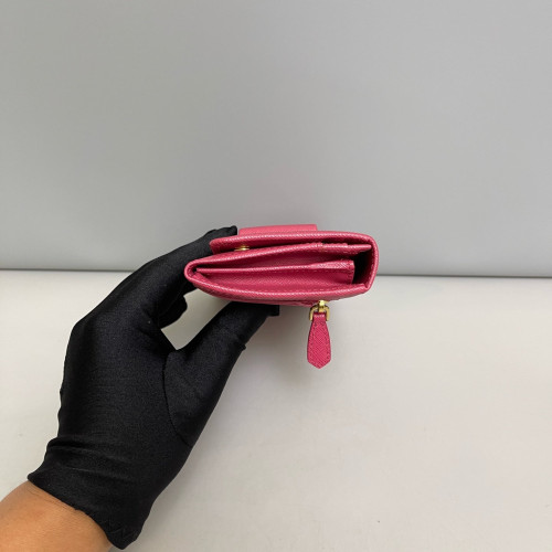 Prada Continental Wallet Saffiano Calfskin Fuchsia