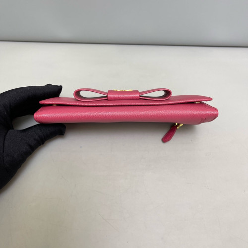 Prada Continental Wallet Saffiano Calfskin Fuchsia