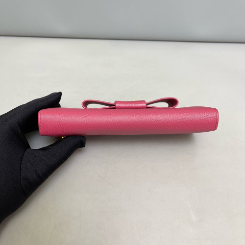 Prada Continental Wallet Saffiano Calfskin Fuchsia