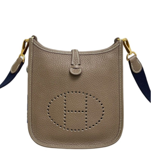 Hermes Mini Evelyne Taurillon Clemence 18 Etoupe