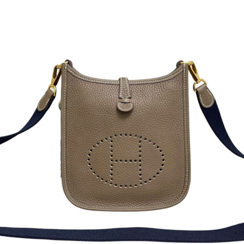 Hermes Mini Evelyne Taurillon Clemence 18 Etoupe