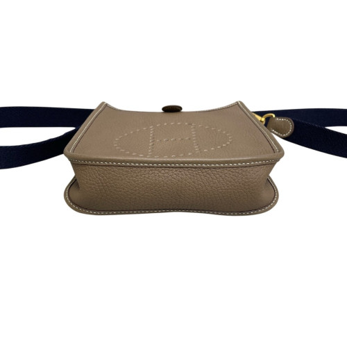 Hermes Mini Evelyne Taurillon Clemence 18 Etoupe