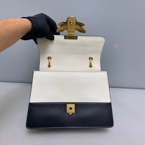 Gucci Queen Margaret Top Handle Bag Calfskin Black White