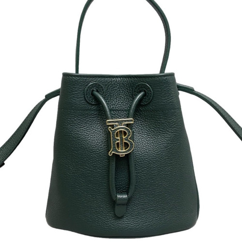 Burberry Bucket Grained Calfskin Dark Green