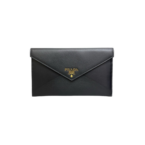 Prada Bill Pouch Saffiano Calfskin Black