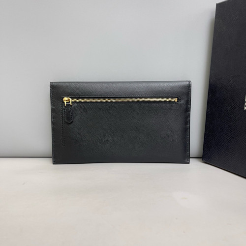 Prada Bill Pouch Saffiano Calfskin Black
