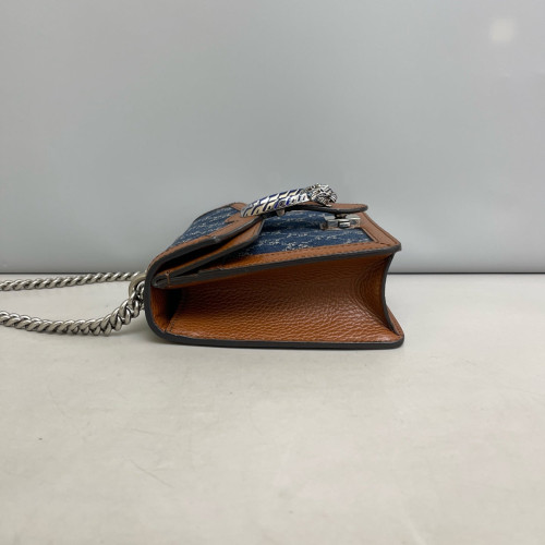 Gucci Mini Dionysus Denim GG Supreme Monogram Blue Brown