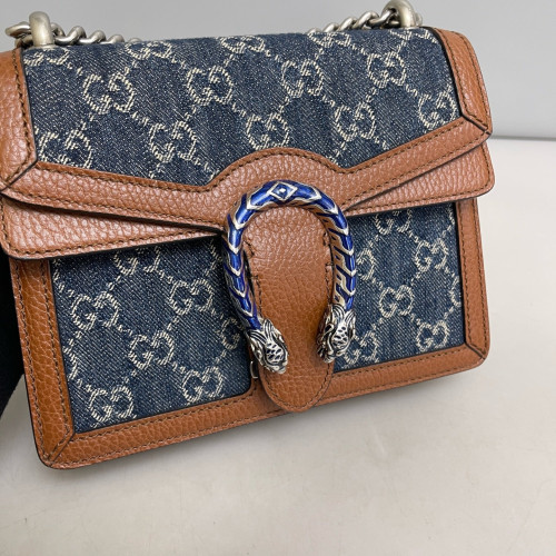 Gucci Mini Dionysus Denim GG Supreme Monogram Blue Brown