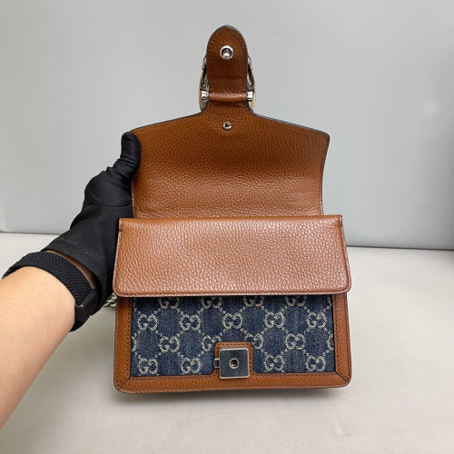 Gucci Mini Dionysus Denim GG Supreme Monogram Blue Brown