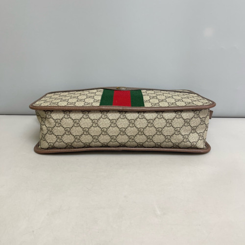 Gucci Web Ophidia Large Camera Case GG Supreme Monogram Beige Brown Green