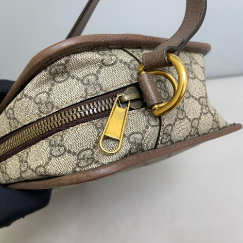 Gucci Web Ophidia Large Camera Case GG Supreme Monogram Beige Brown Green