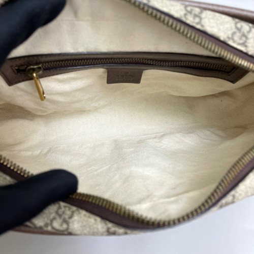 Gucci Web Ophidia Large Camera Case GG Supreme Monogram Beige Brown Green