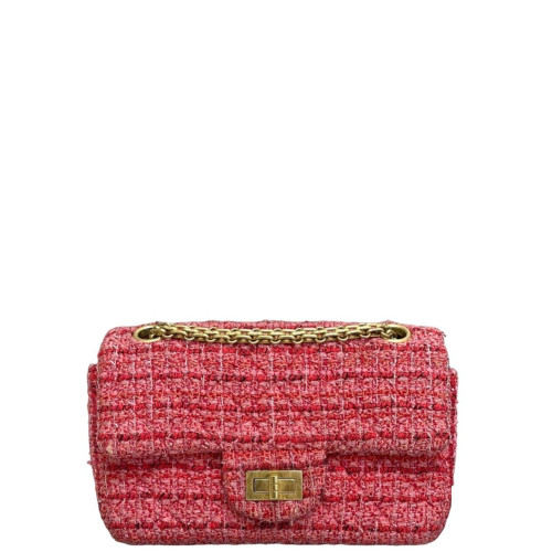 Chanel 2.55 Mini Reissue Flap Tweed Pink Red Chanel 2.55 Mini Reissue Flap Tweed Pink Red