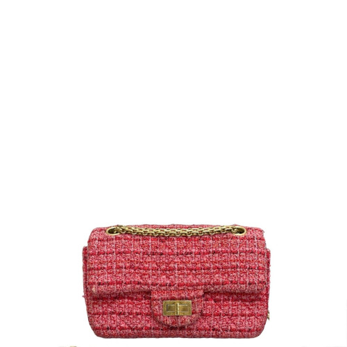 Chanel 2.55 Mini Reissue Flap Tweed Pink Red Chanel 2.55 Mini Reissue Flap Tweed Pink Red
