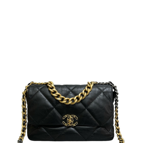 Chanel Quilted Medium 19 Flap Lambskin Black