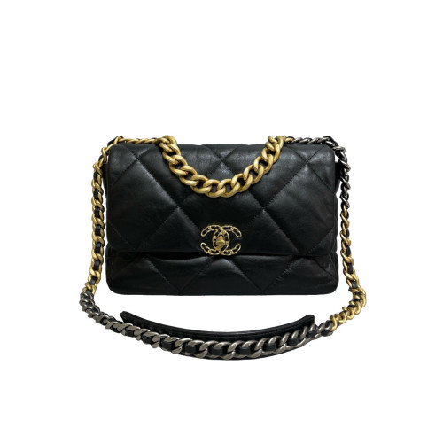 Chanel Quilted Medium 19 Flap Lambskin Black
