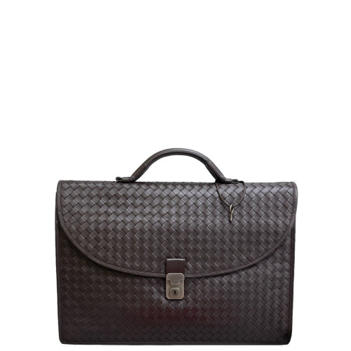 Bottega Veneta Briefcase Lambskin Intrecciato Nappa Brown