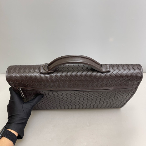Bottega Veneta Briefcase Lambskin Intrecciato Nappa Brown