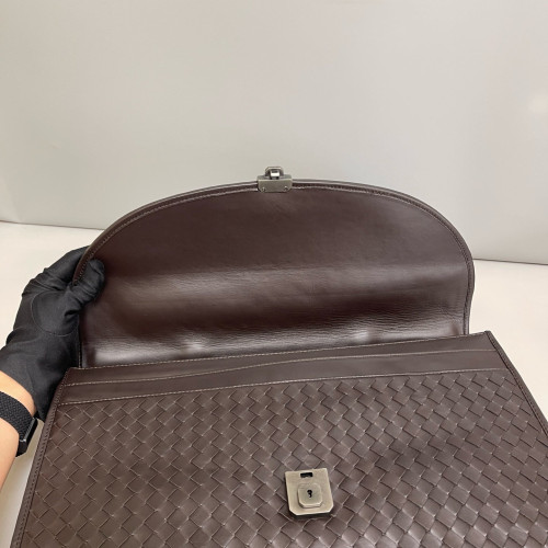 Bottega Veneta Briefcase Lambskin Intrecciato Nappa Brown