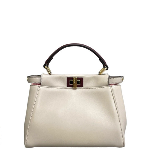 Fendi Peekaboo Mini Calfskin Light Grey