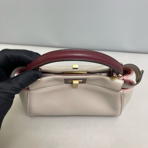Fendi Peekaboo Mini Calfskin Light Grey