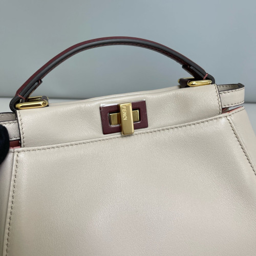 Fendi Peekaboo Mini Calfskin Light Grey