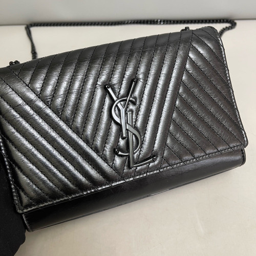 Yves Saint Laurent Small Kate Crossbody Bag Pull Up Leather Black