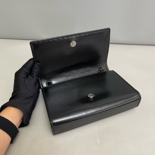 Yves Saint Laurent Small Kate Crossbody Bag Pull Up Leather Black