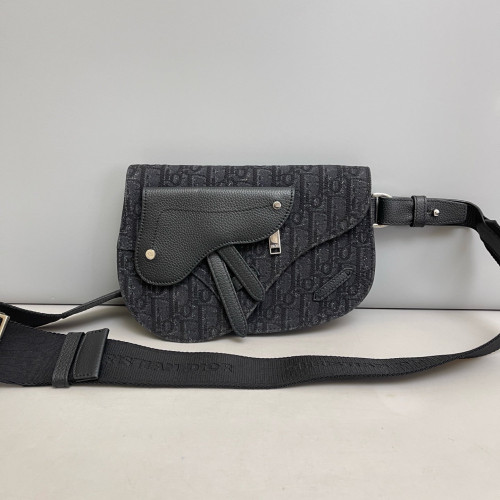 Dior Mini Vintage Saddle Bag Oblique Calfskin Black