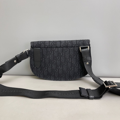 Dior Mini Vintage Saddle Bag Oblique Calfskin Black