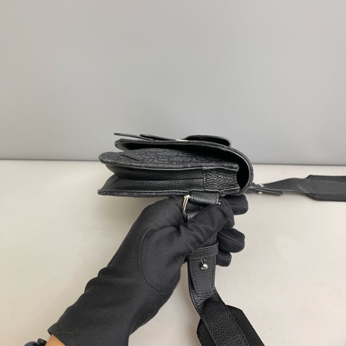 Dior Mini Vintage Saddle Bag Oblique Calfskin Black