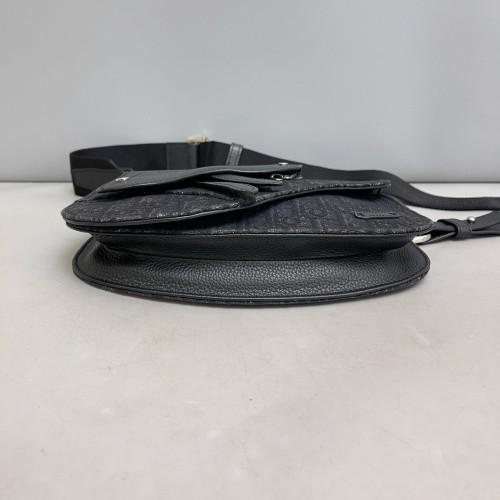 Dior Mini Vintage Saddle Bag Oblique Calfskin Black
