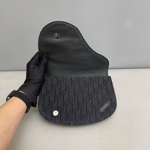 Dior Mini Vintage Saddle Bag Oblique Calfskin Black