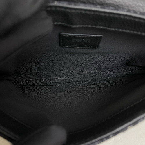 Dior Mini Vintage Saddle Bag Oblique Calfskin Black
