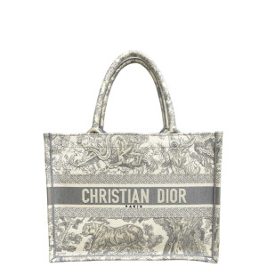 Dior Medium Book Tote Canvas Light Grey