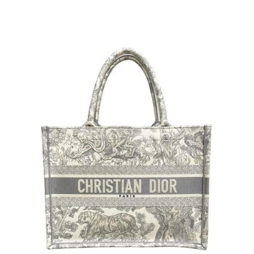 Dior Medium Book Tote Canvas Light Grey