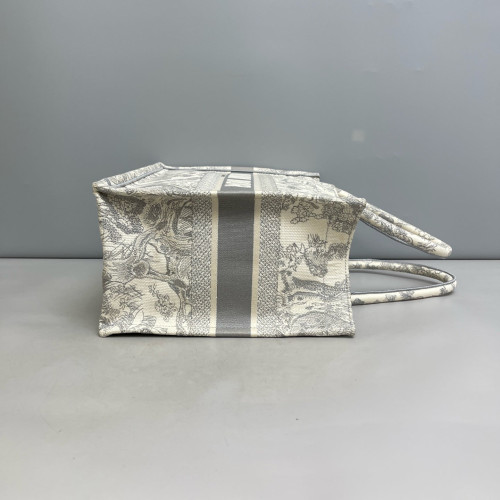Dior Medium Book Tote Canvas Light Grey