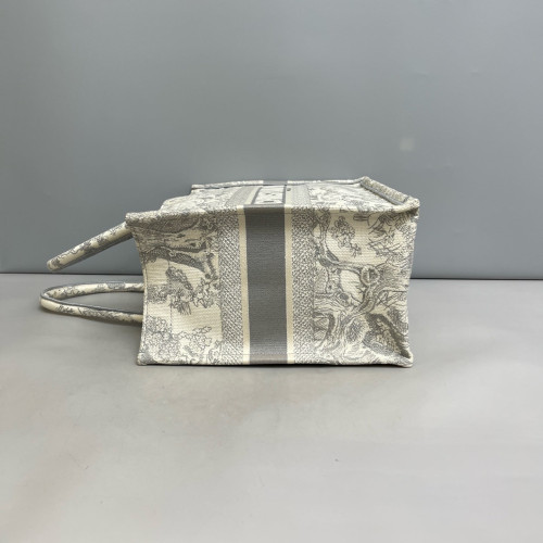 Dior Medium Book Tote Canvas Light Grey