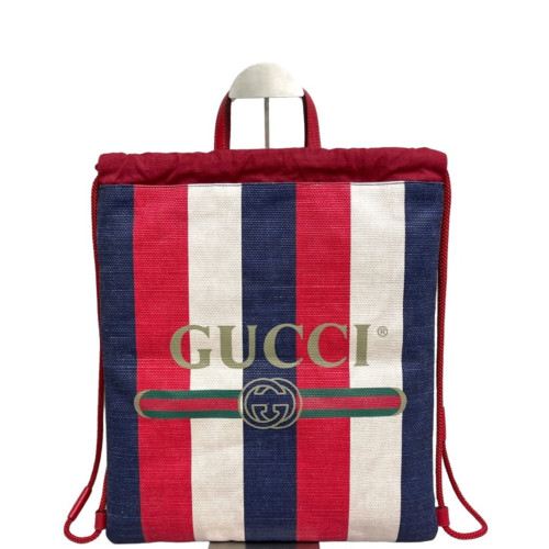 Gucci Coco Capitan Logo Drawstring Backpack Canvas Red Blue White