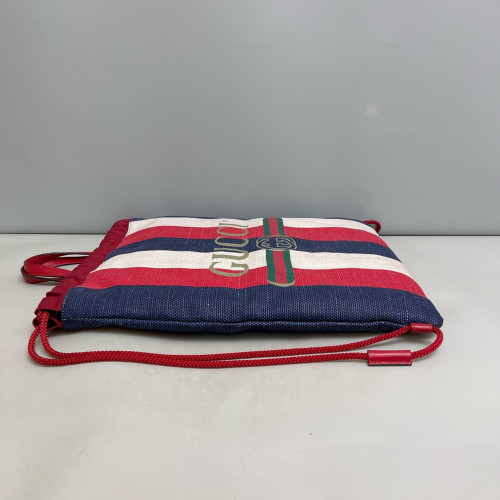 Gucci Coco Capitan Logo Drawstring Backpack Canvas Red Blue White
