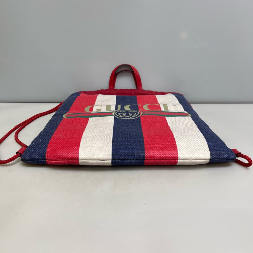 Gucci Coco Capitan Logo Drawstring Backpack Canvas Red Blue White