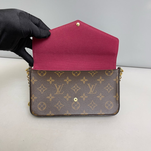 Louis Vuitton Pochette Felicie Chain Wallet Monogram Fuchsia