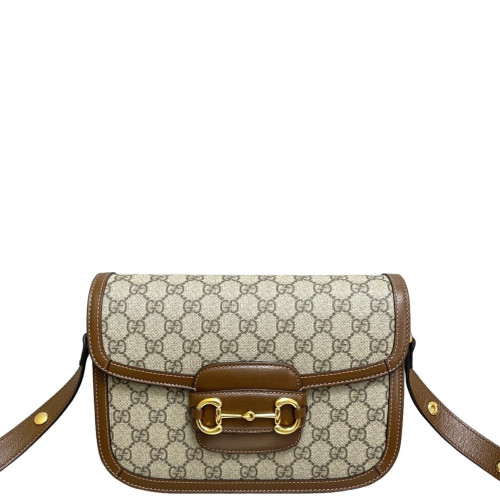 Gucci Medium Horsebit 1955 GG Supreme Monogram Beige