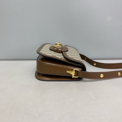 Gucci Medium Horsebit 1955 GG Supreme Monogram Beige