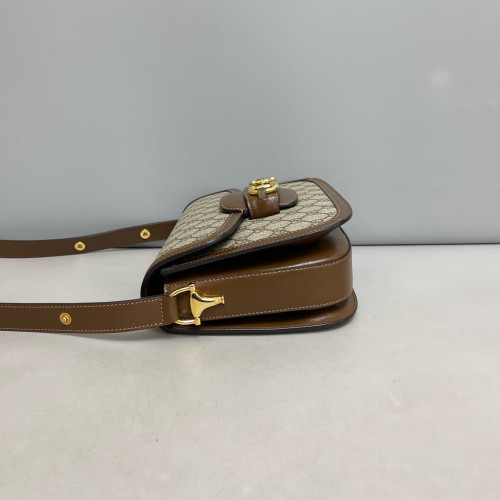Gucci Medium Horsebit 1955 GG Supreme Monogram Beige