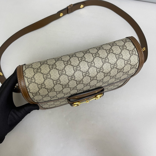 Gucci Medium Horsebit 1955 GG Supreme Monogram Beige