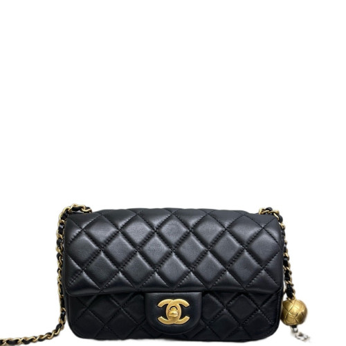 Chanel Quilted Mini Rectangular Pear Crush Flap Calfskin Black Chanel Quilted Mini Rectangular Pear Crush Flap Calfskin Black