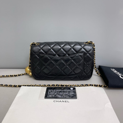 Chanel Quilted Mini Rectangular Pear Crush Flap Calfskin Black Chanel Quilted Mini Rectangular Pear Crush Flap Calfskin Black