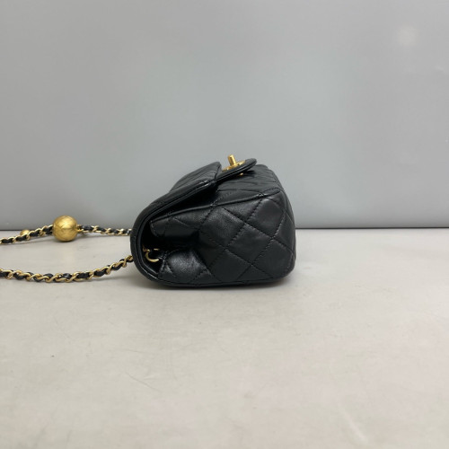 Chanel Quilted Mini Rectangular Pear Crush Flap Calfskin Black Chanel Quilted Mini Rectangular Pear Crush Flap Calfskin Black